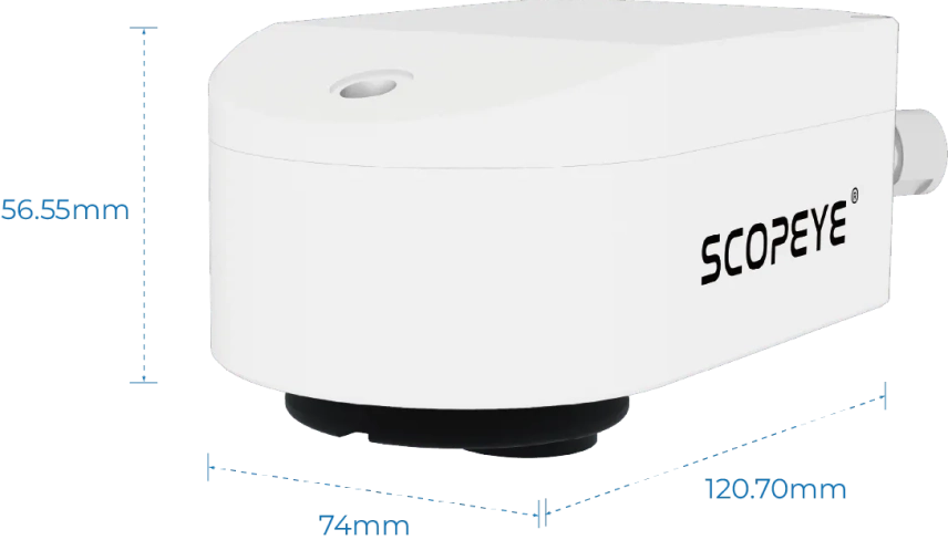 長寬高為74mm、120.7mm、56.55mm