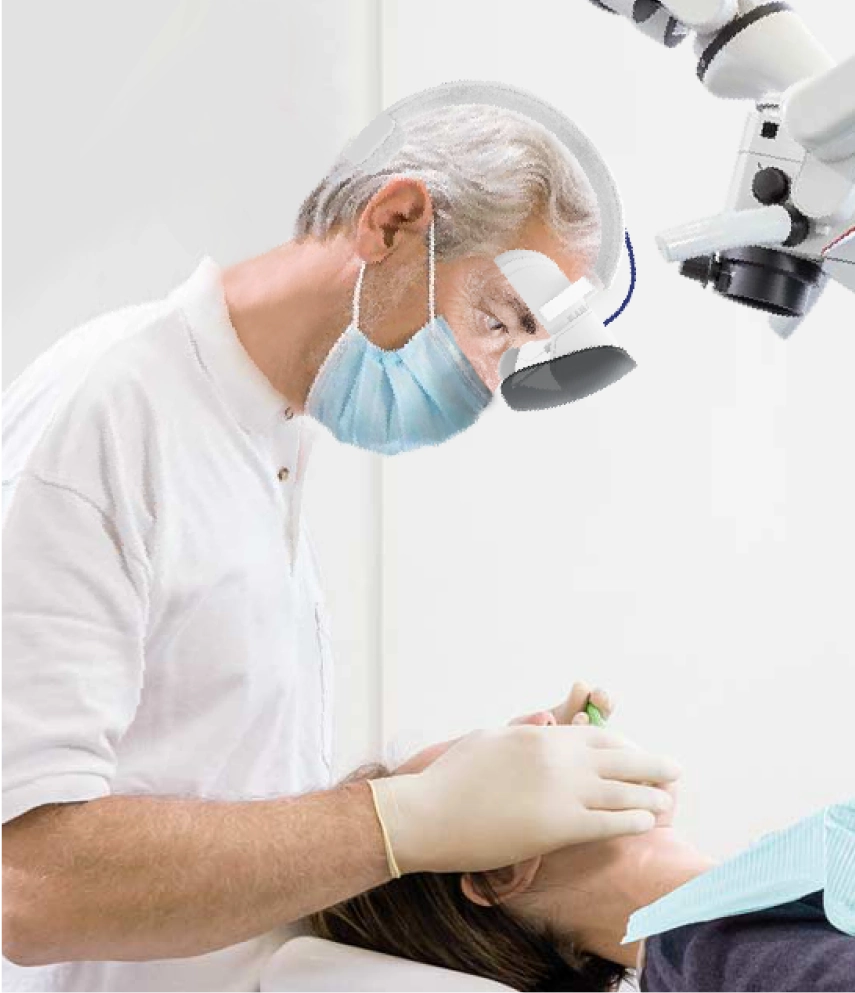 眼睛看戴在頭上的抬頭顯示器施作